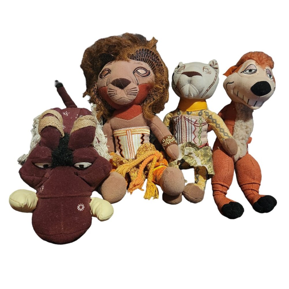 Disney's The Lion King Broadway Musical NYC Set of 4 Characters Plush Dolls